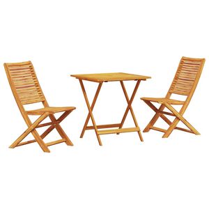 vidaXL Conjunto Bistro Dobr&aacute;vel 3 pcs Castanho