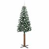 vidaXL Árvore de Natal Slim com 300 LEDs com suporte Verde 210 cm
