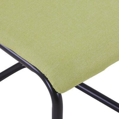 vidaXL Cadeiras de jantar cantilever 2 pcs tecido verde