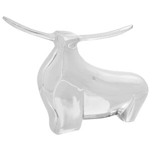 vidaXL Escultura de touro Prateado 37 x 44 x 17 cm Alum&iacute;nio