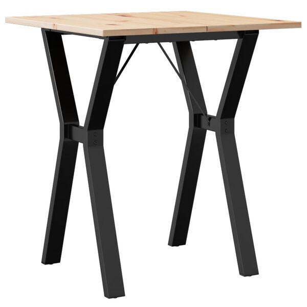 vidaXL Mesa de jantar estrutura em Y 70x70x75 cm pinho e aço