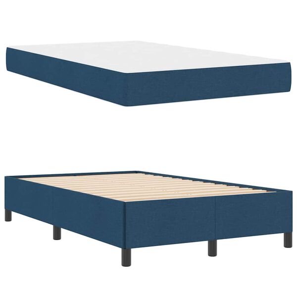 vidaXL Cama Box Azul 120 x 190 cm tecido