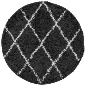 vidaXL Tapete shaggy de pelo alto PAMPLONA &Oslash; 280 cm preto e creme