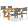 vidaXL 5 pcs conjunto de jantar para jardim cinzento