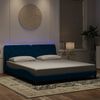 vidaXL Estrutura de cama com LED sem colch&atilde;o 180x200 cm veludo azul