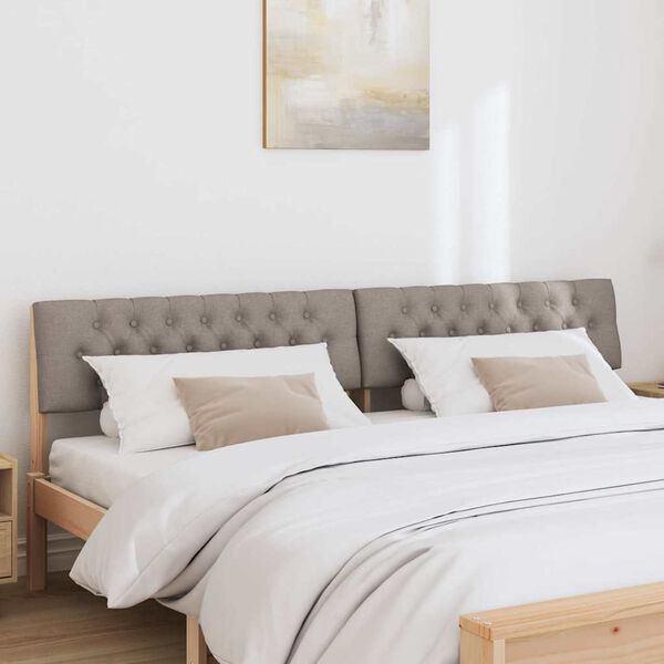 vidaXL Cabeceira estofada Cinzento-acastanhado 200 cm