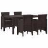 vidaXL Conjunto de Jantar para Jardim 5 unid. Castanho Rattan Polt