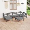 vidaXL 7 pcs conjunto lounge de jardim pinho maciço cinzento