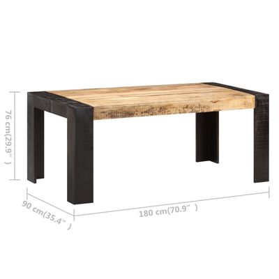 vidaXL Mesa de jantar 180x90x76 cm madeira de mangueira maciça