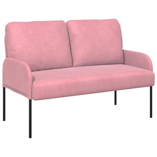 vidaXL Sof&aacute;s com almofada 110cm Rosa Contraplacado