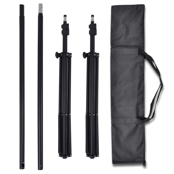 vidaXL Kit est&uacute;dio fotografia 3 fundos algod&atilde;o, moldura ajust&aacute;vel 3x3m