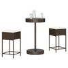 vidaXL 3 pcs conjunto de bar p/ jardim com almofad&otilde;es vime PE castanho