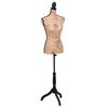 vidaXL Busto manequim de senhora juta castanho e preto
