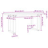 vidaXL Mesa de centro estrutura em O 90x40x45,5 cm pinho/aço