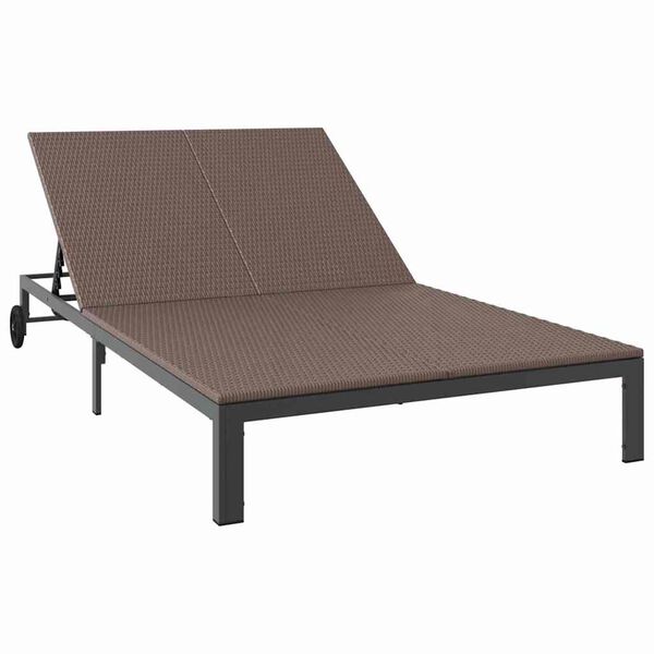 vidaXL Cama de Sol 2-pessoa Castanho 60 x 200 x 27cm vime PE