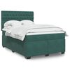 vidaXL Cama com molas/colch&atilde;o 140x190 cm veludo verde-escuro