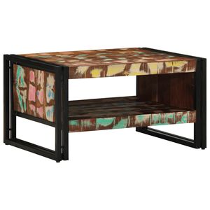 vidaXL Mesa de centro multicor 70x50x38 cm madeira maci&ccedil;a recuperada