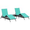 vidaXL Espregui&ccedil;adeiras com mesa 2 pcs vime PE preto
