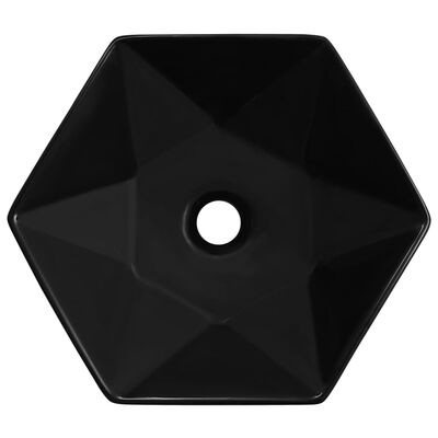 vidaXL Lavatório 41x36,5x12 cm cerâmica preto