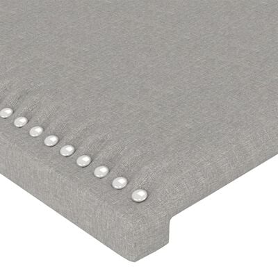 vidaXL Cabeceira de cama c/ abas tecido 83x16x78/88 cm cinzento-claro