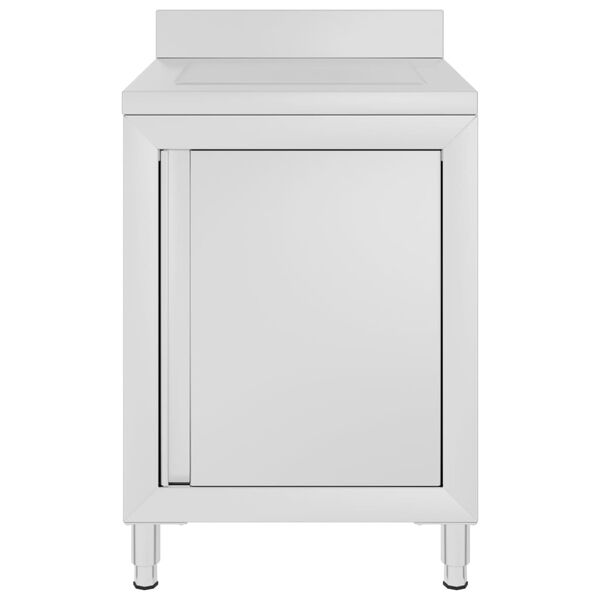 vidaXL Armário para cozinha comercial c/ escorredor aço inoxidável