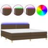 vidaXL Cama box spring c/ colch&atilde;o/LED 200x200cm tecido castanho-escuro