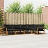 vidaXL Conjunto de Sof&aacute;s para Exterior 5 pcs Natural e Preto