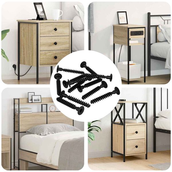 vidaXL Parafuso de Cabe&ccedil;a de Tampa Socket 12 pcs Preto M5 x 40 mm