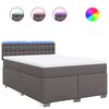 vidaXL Cama com molas/colch&atilde;o 140x200 cm couro artificial cinzento