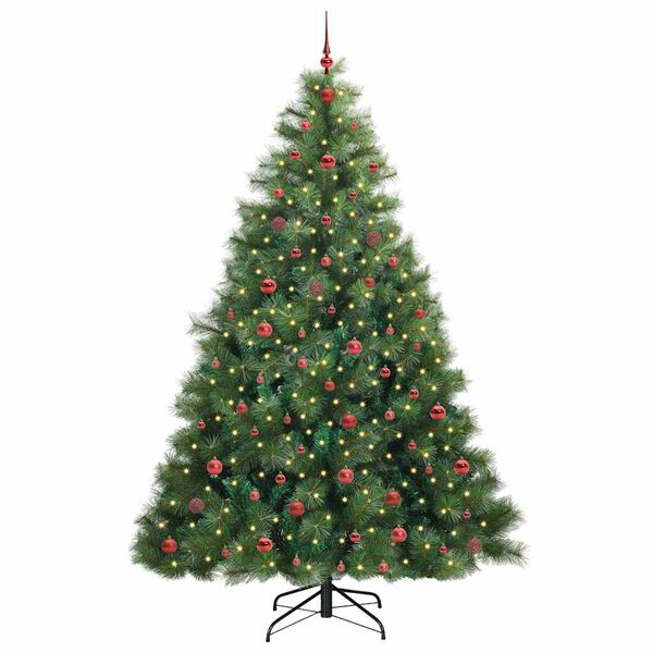 vidaXL &Aacute;rvore de Natal Artificial com 300 LEDs Verde 240 cm PE e PVC