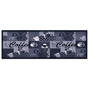 vidaXL Tapete de cozinha lav&aacute;vel com design caf&eacute; 60x180 cm azul