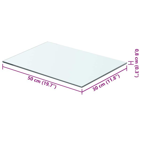 vidaXL Prateleiras 2 pcs 50x30 cm vidro transparente