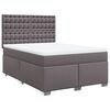 vidaXL Cama com molas/colch&atilde;o 140x200 cm couro artificial cinzento