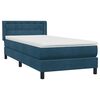 vidaXL Cama com molas/colch&atilde;o 90x220 cm veludo azul-escuro