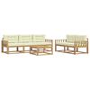vidaXL Conjunto de Sof&aacute;s para Exterior 6 unid. Branco e Creme