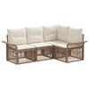 vidaXL Conjunto de Sof&aacute; de Jardim 4 unid. Bege vime PE