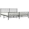 vidaXL Estrutura de cama com cabeceira e p&eacute;s 200x200 cm metal preto