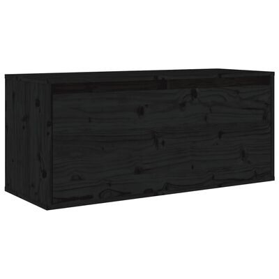 vidaXL Armário de parede 80x30x35 cm madeira de pinho maciça preto