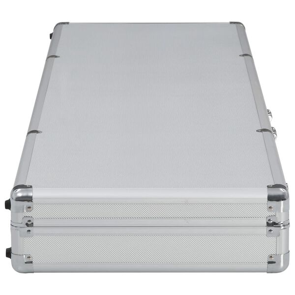 vidaXL Estojo para arma 118x38x12 cm alumínio prateado