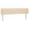 vidaXL Cabeceira de cama c/ abas tecido 183x16x78/88 cm creme