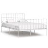vidaXL Estrutura de cama com estrado de ripas 120x200 cm metal branco