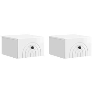 vidaXL Gabinete de Canto Montado na Parede 2 pcs Branco Brilhante