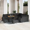 vidaXL Conjunto de Sof&aacute; de Jardim com almofada 12 pcs Preto