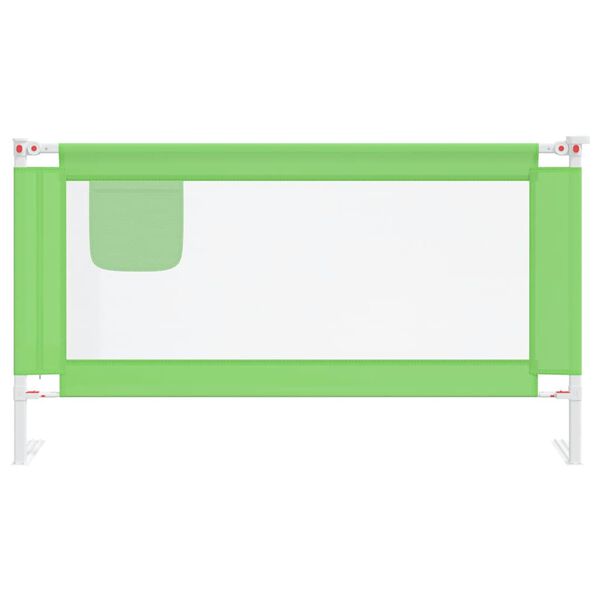vidaXL Barra de seguran&ccedil;a p/ cama infantil tecido 150x25 cm verde