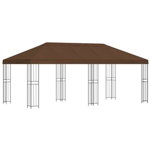 vidaXL Gazebo de Jardim 6 x 3 m Castanho Poli&eacute;ster e A&ccedil;o 190 gsm