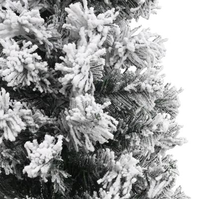 vidaXL Árvore de Natal artificial fina com neve 120 cm PVC verde