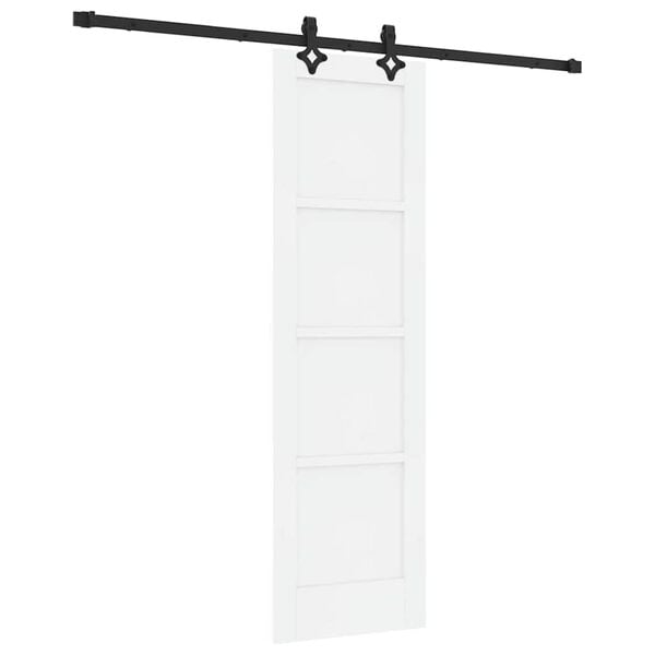 vidaXL Porta Deslizante Branco e Preto 61 x 198,5 cm