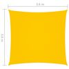 vidaXL Para-sol vela tecido oxford quadrangular 3,6x3,6 m amarelo