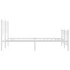 vidaXL Estrutura de cama com cabeceira e p&eacute;s 135x190 cm metal branco