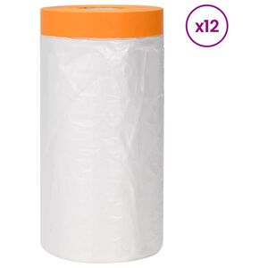 vidaXL Folha de Poeira com Fita Adesiva 12 unid. Transparente HDPE